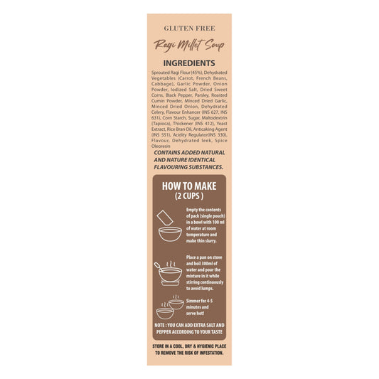 Gluten free Ragi Millet Soup Mix - 150g (6 sachet)