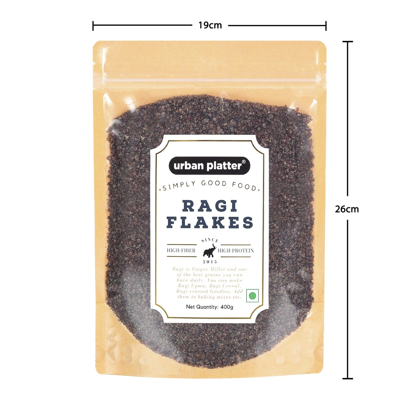 Urban Platter Finger Millet Flakes (Ragi Poha, Nachani) - 400 gms