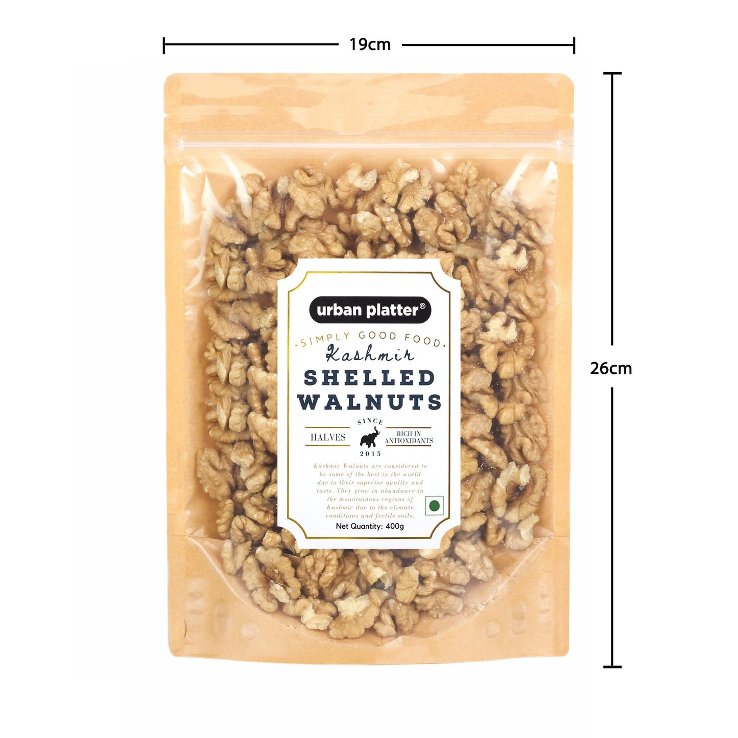 Urban Platter Shelled Kashmir Walnuts - 400 gms