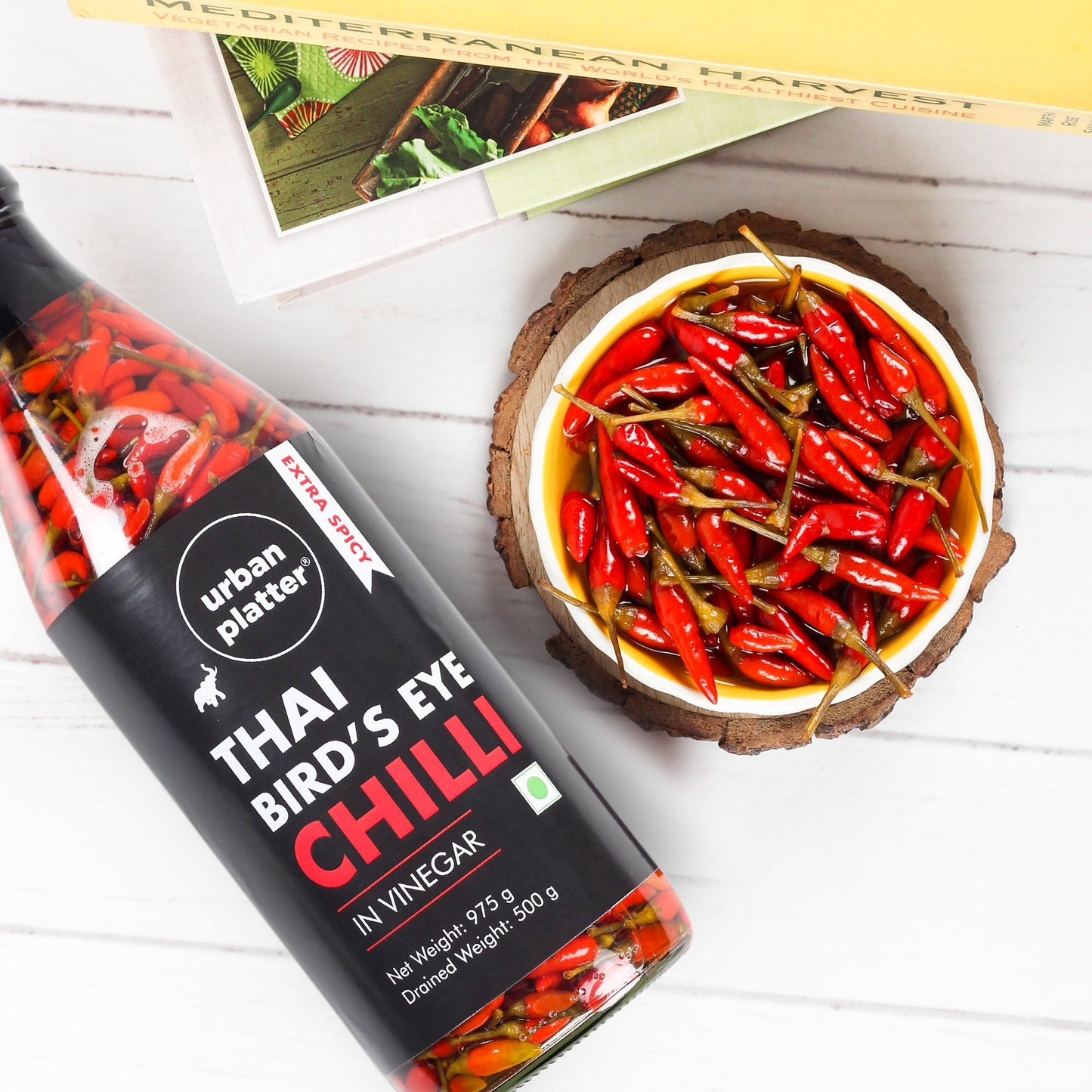 Urban Platter Extra Spicy Thai Bird’s Eye Chilli in Vinegar - 975 gms