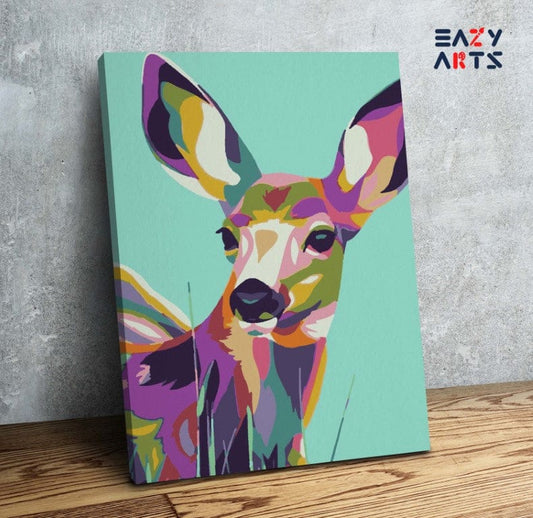 Deer Abstract Paint By Numbers Kit For Kids
