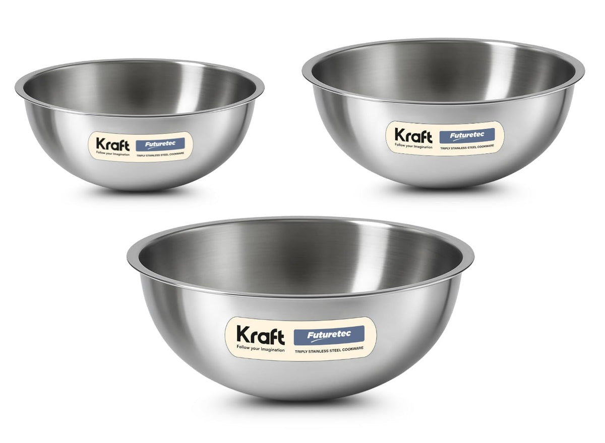 Kraft Futuretec Triply Tasla Set of 3 (18cm + 20cm + 22cm) Induction Friendly