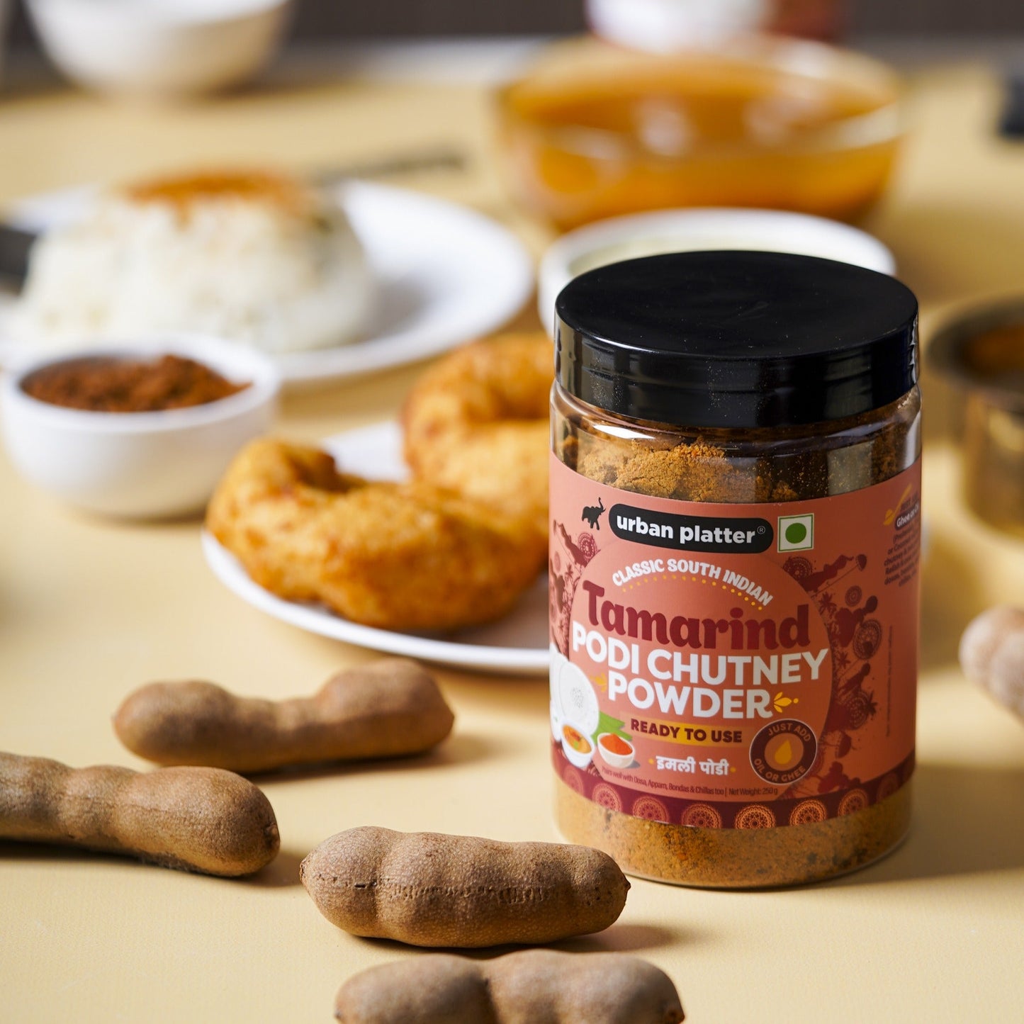 Urban Platter Classic South Indian Tamarind Podi Chutney Powder - 250 gms