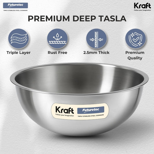 Kraft Futuretec Triply Tasla Set of 3 (18cm + 20cm + 22cm) Induction Friendly