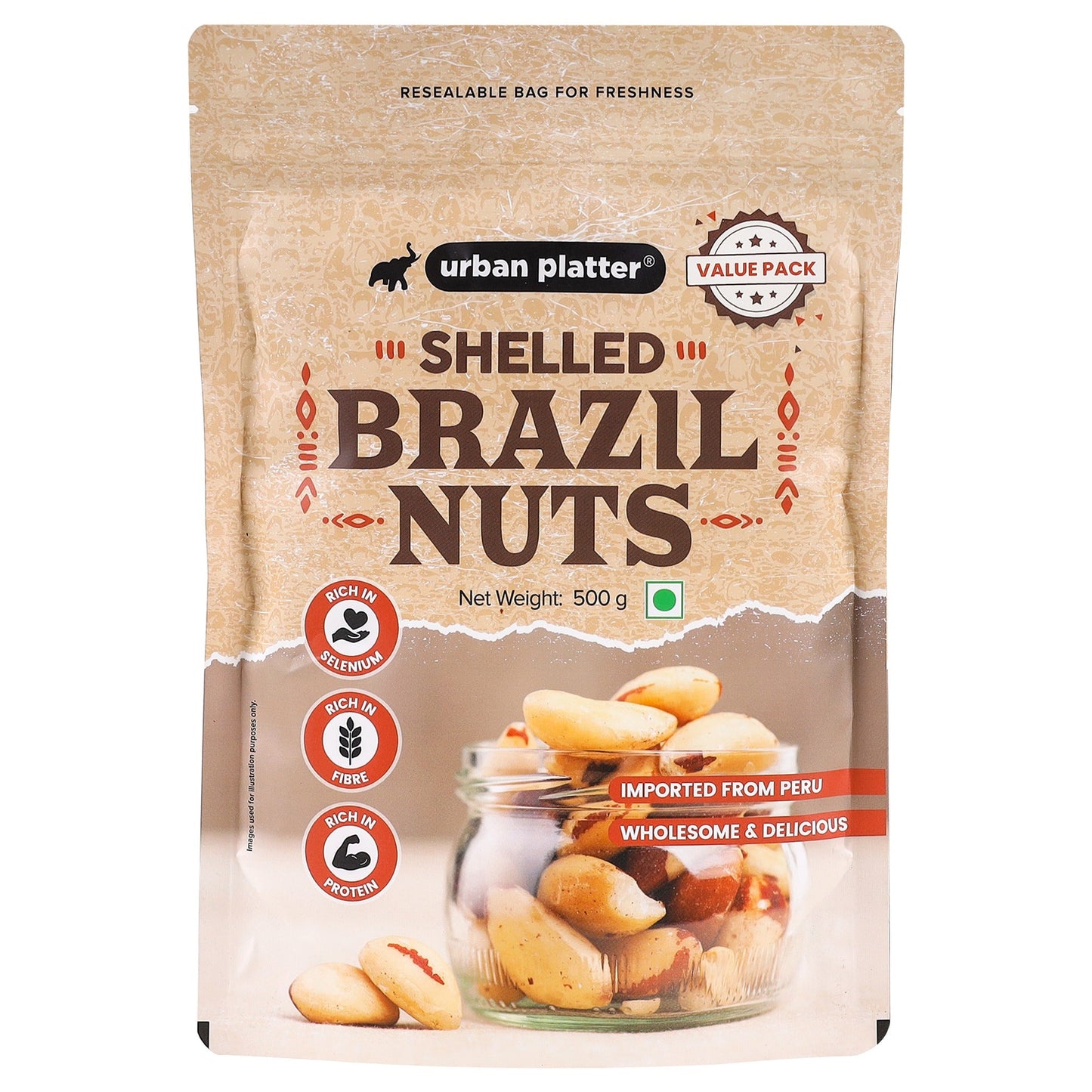 Urban Platter Brazil Nuts - 250 gms