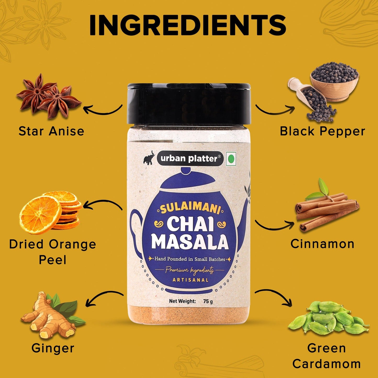 Urban Platter Sulaimani Chai Masala - 75 gms