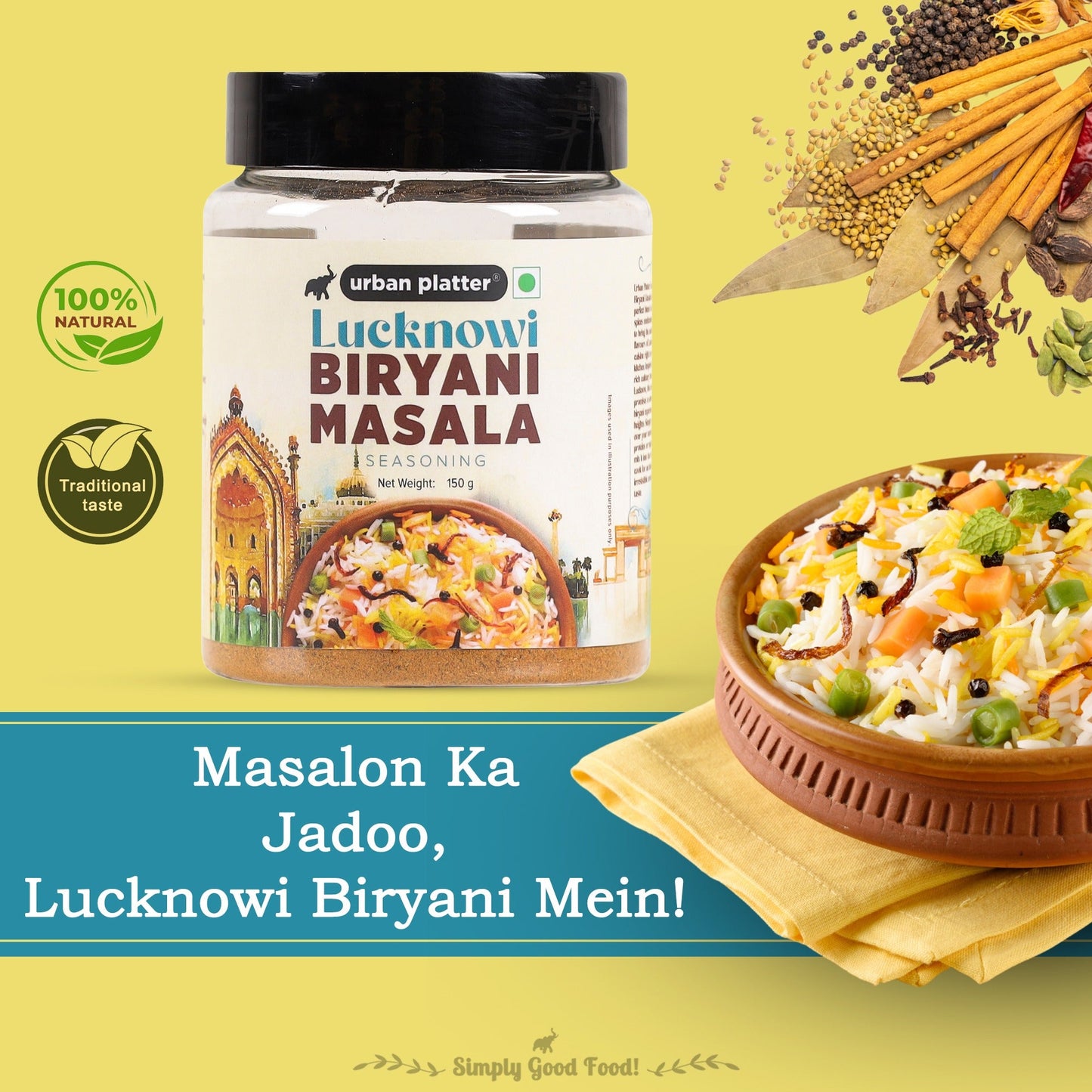 Urban Platter Lucknowi Biryani Masala - 150 gms