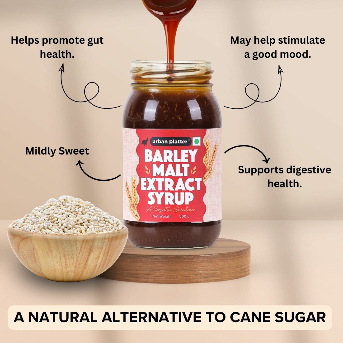 Urban Platter Barley Malt Extract Syrup (Sweetener) - 500 gms