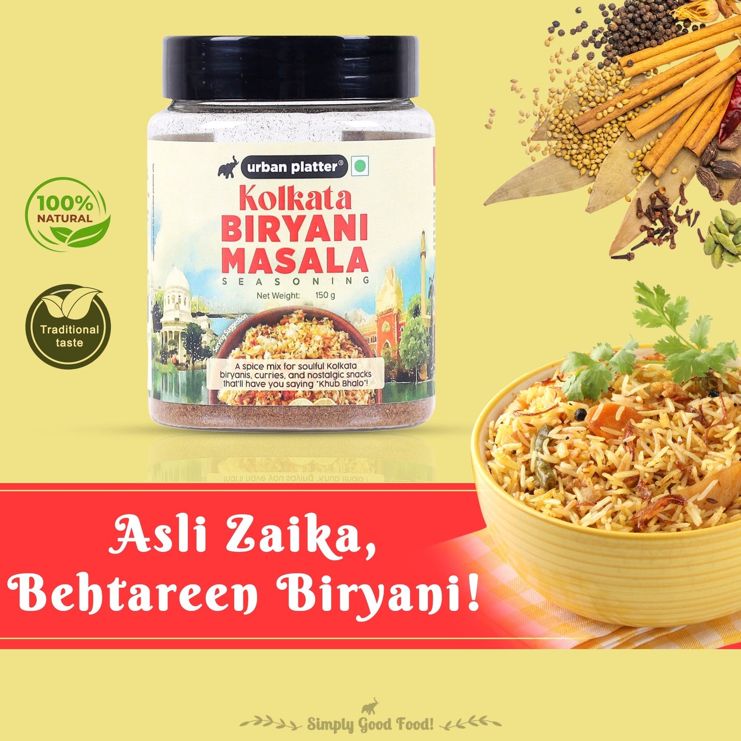 Urban Platter Kolkata Biryani Masala - 150 gms