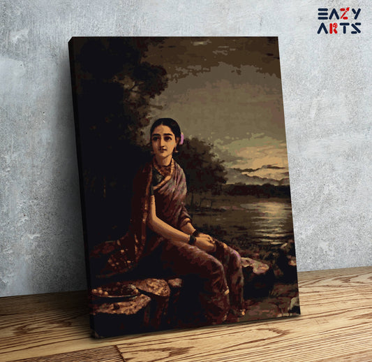Radha In Moonlight By Raja Ravi Varma Paint By Numbers kit