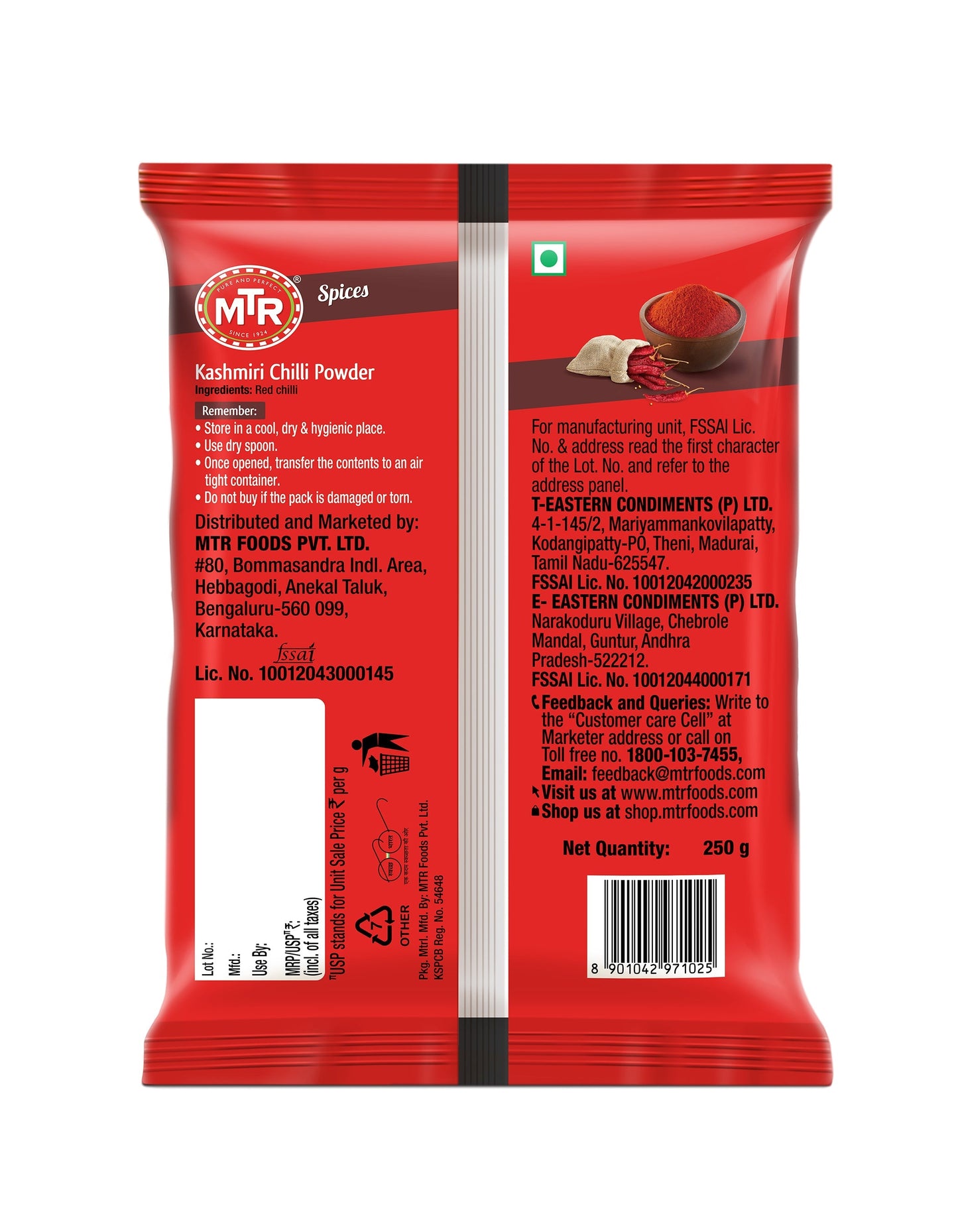 MTR Kashmiri Chilli 250 g Pouch