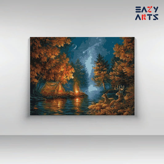 A Night in Jungle Tent Paint By Numbers kit