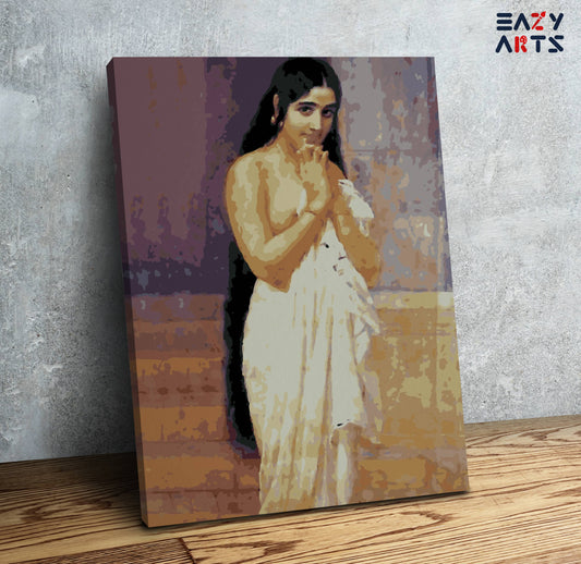 Fresh From Bath By Raja Ravi Varma Paint By Numbers kit