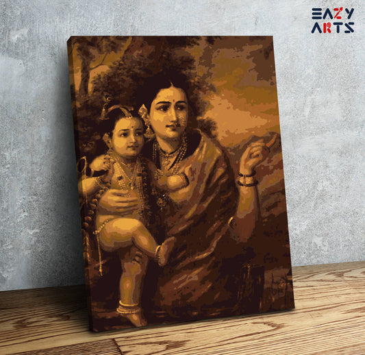 Yashodha and Krishna By Raja Ravi Varma PBN kit