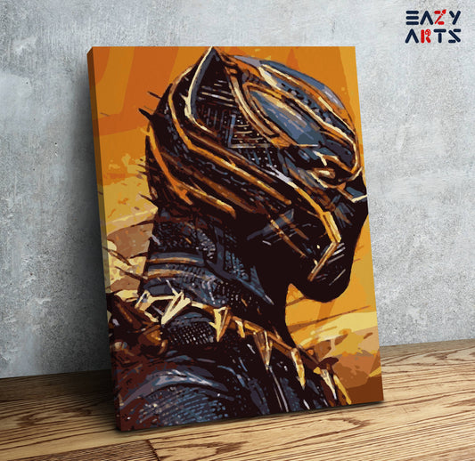 Black Panther in Golden Suit Paint By Numbers kit