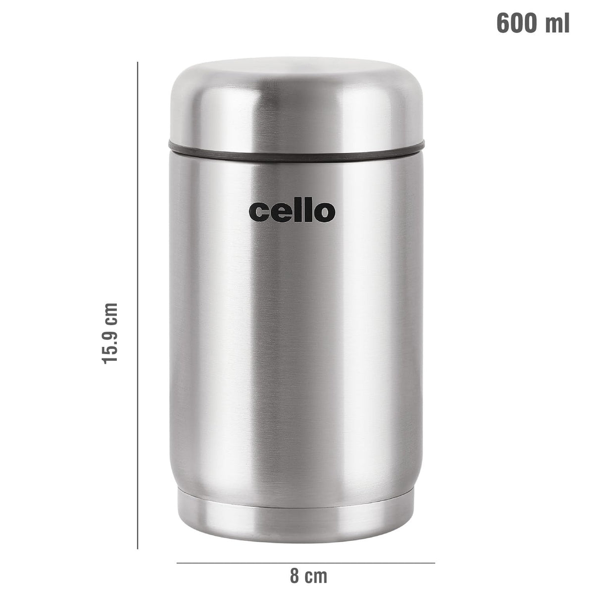 Cello Supee Vacuum Insulated Flask 600ml, Silver