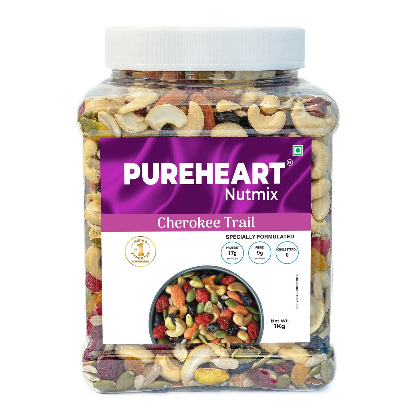 Cherokee Trail Mix Natural Premium Mix Nuts - Combination of Cashews, Almonds, Pistachio, Cranberries, Raisins, Pumpkin Seeds, Sunflower Seeds - Crunchy Dry Fruits