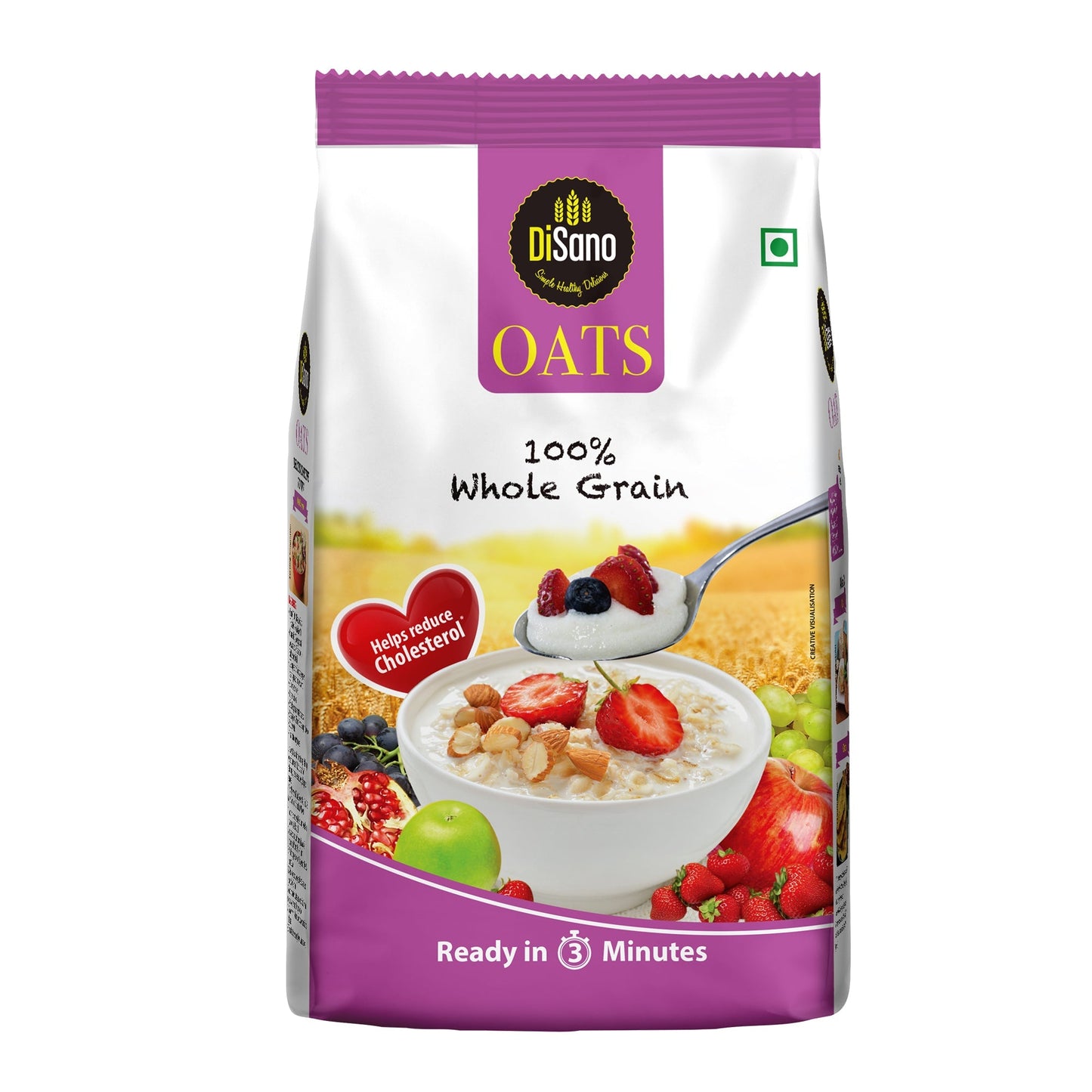 Disano Oats, 1kg, Natural Whole Grain, High in Protein and Fibre, Rolled Oats