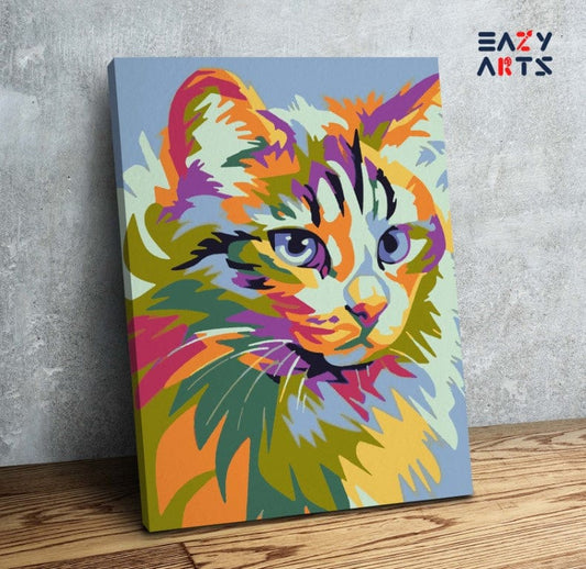 Cat Abstract Paint By Numbers Kit For Kids