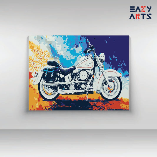 White Royal Enfield Paint By Numbers kit