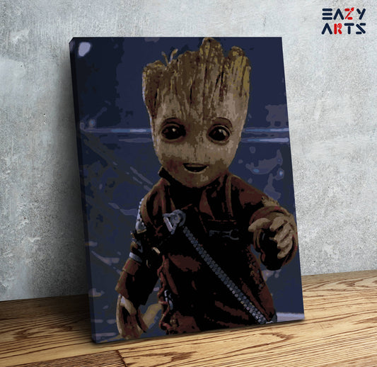 Baby Groot Walking Paint By Numbers kit