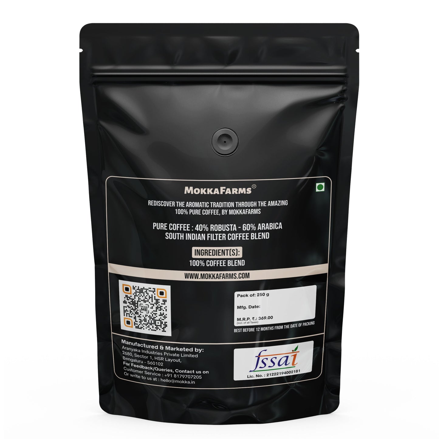 MokkaFarms South Indian Filter Signature Coffee | 60% Arabica - 40% Robusta Blend | 0% Chicory | Rich, Flavourful & Aromatic |