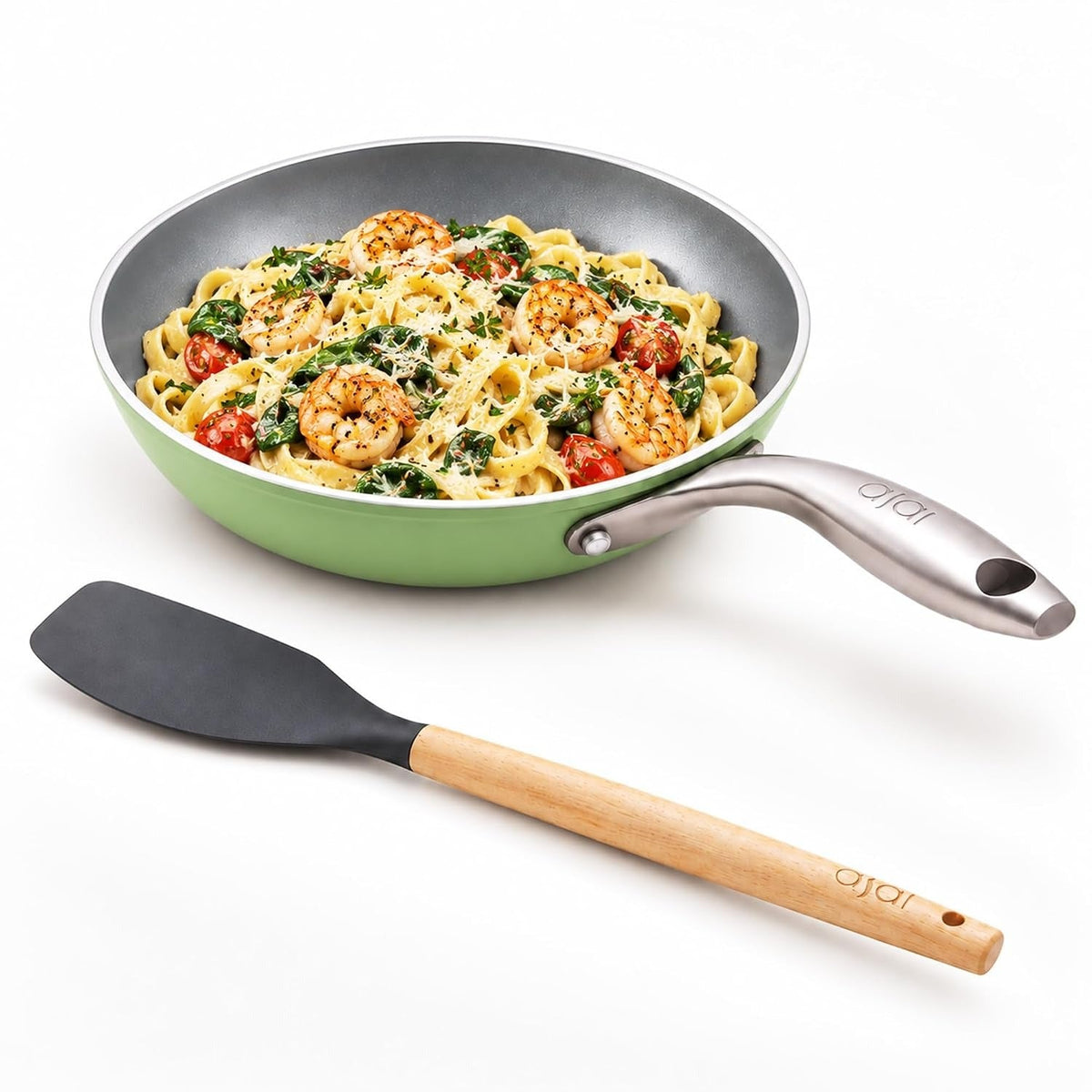 Asai Ceramic Pan for Cooking 24cm Non Stick Frying Pan - Green