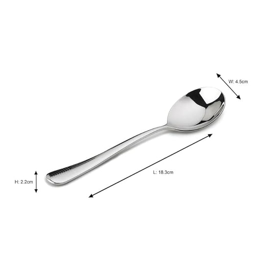 Arttdinox Stainless Steel Decoline Soup Spoon Set of 6 | Dishwasher Safe | Modern Elegance | Serveware & Tableware