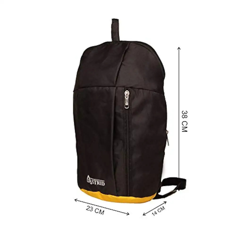 Astrid Canvas Girls Backpack Medium Size Colour Black & Yellow