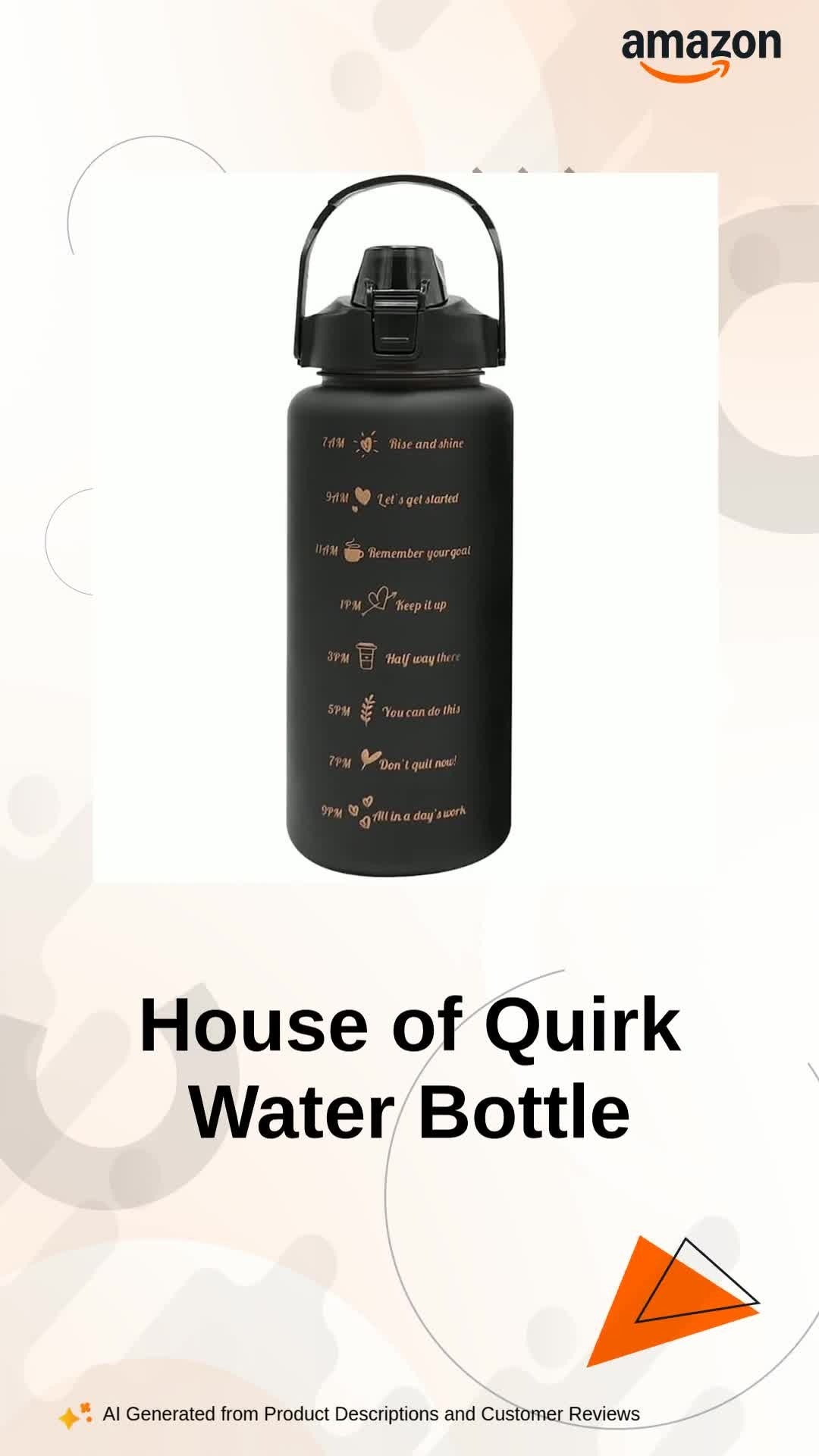 House of Quirk Plastic 2 Litre 3D Sticker Water Bottle - Black
