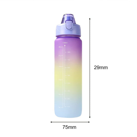 House of Quirk Plastic 1 liter Water Bottles (Purple/Yellow/Green)
