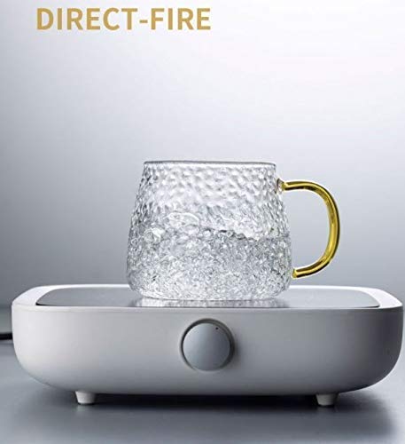 Femora Borosilicate Glass Coffee Cup Handcrafted Hammered Finish | 400 Ml | 1 Piece