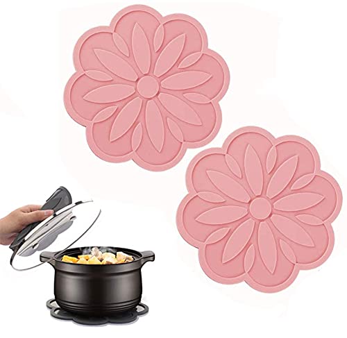P-Plus International Silicone Pot Holders Mat Jar Opener Spoon Rest Kitchen (Pack of 2 Pink)
