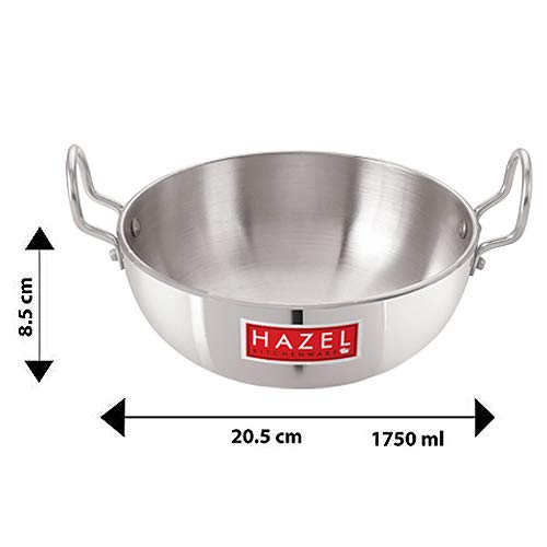 Hazel 4 mm Aluminium Kadai with Handle 1750 ml