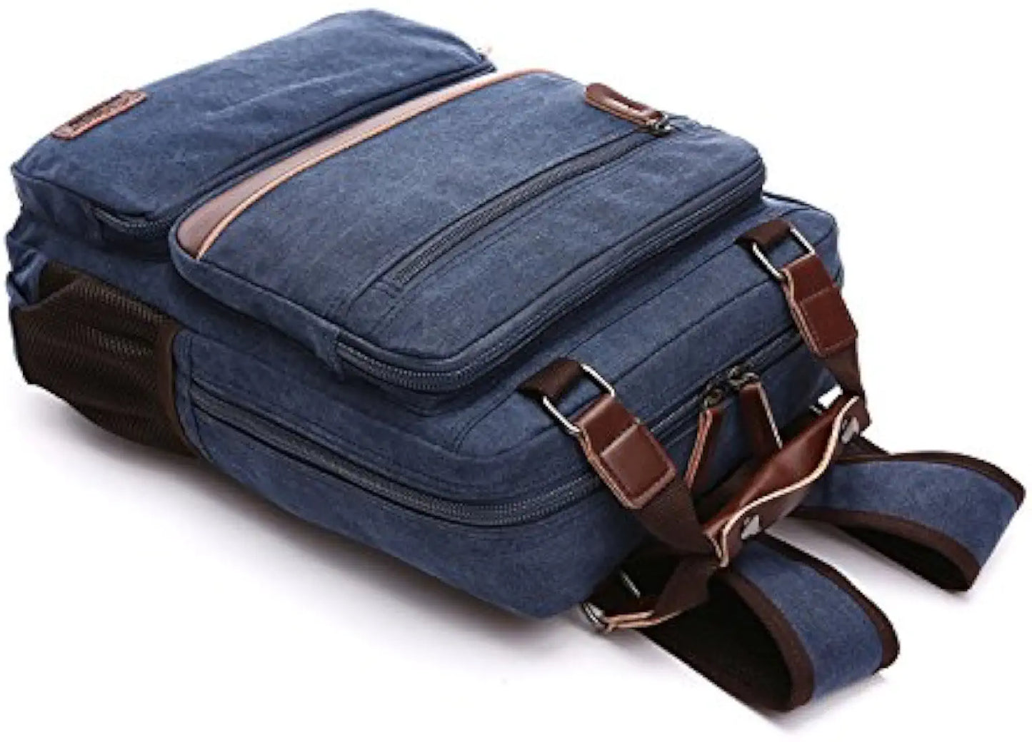 Goatter Canvas And Leather Material Multi Pocket Travel Laptop Backpack For Men