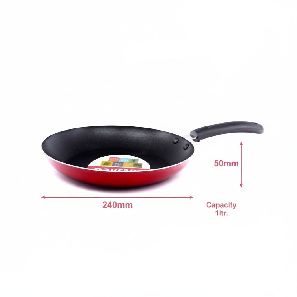 Navrang Cookware Aluminium Fry Pan 24cm Non-Stick Frying Pan with Sturdy Handle