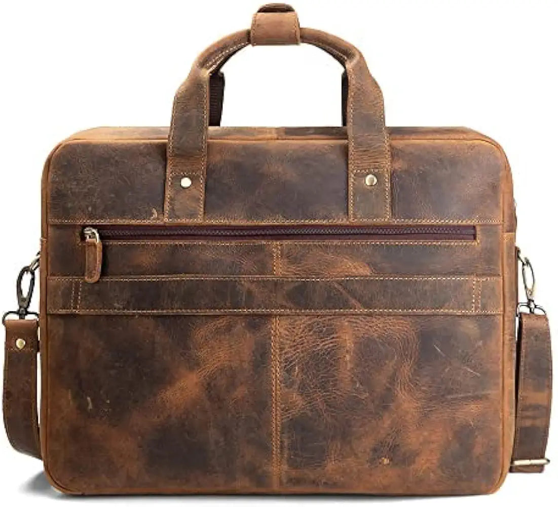 Goatter Genuine Leather Multi Pockets Office Laptop Messenger Bag For Men