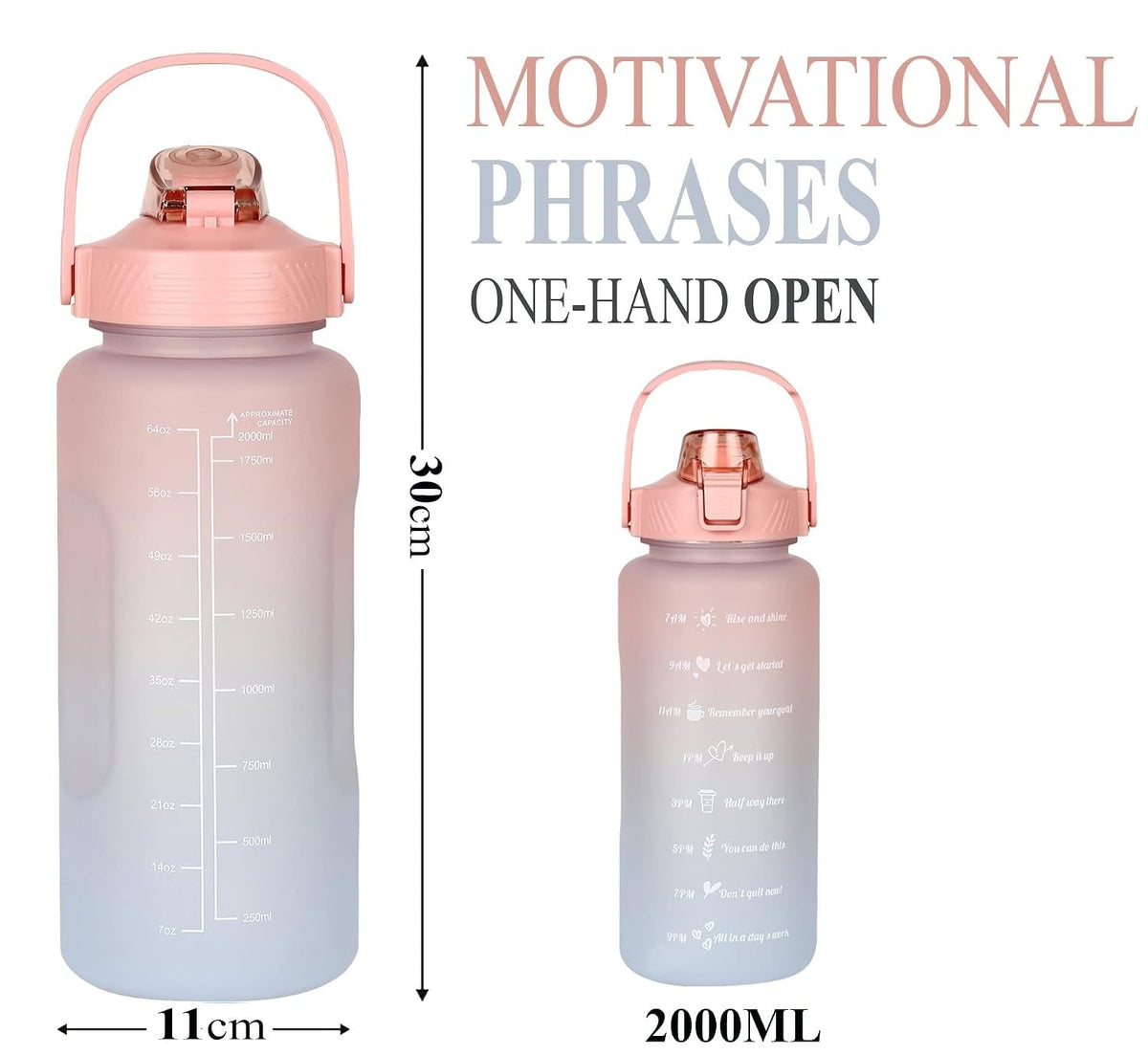 House of Quirk 2 Litre 3D Sticker Water Bottle - Pink/Blue