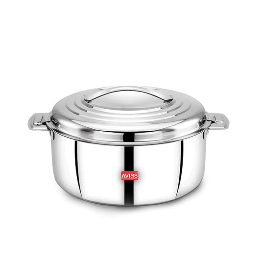 Avias Platina Premium 2500 ml Double Wall Insulated Stainless Steel Casserole Hot Pot for Roti Gravy