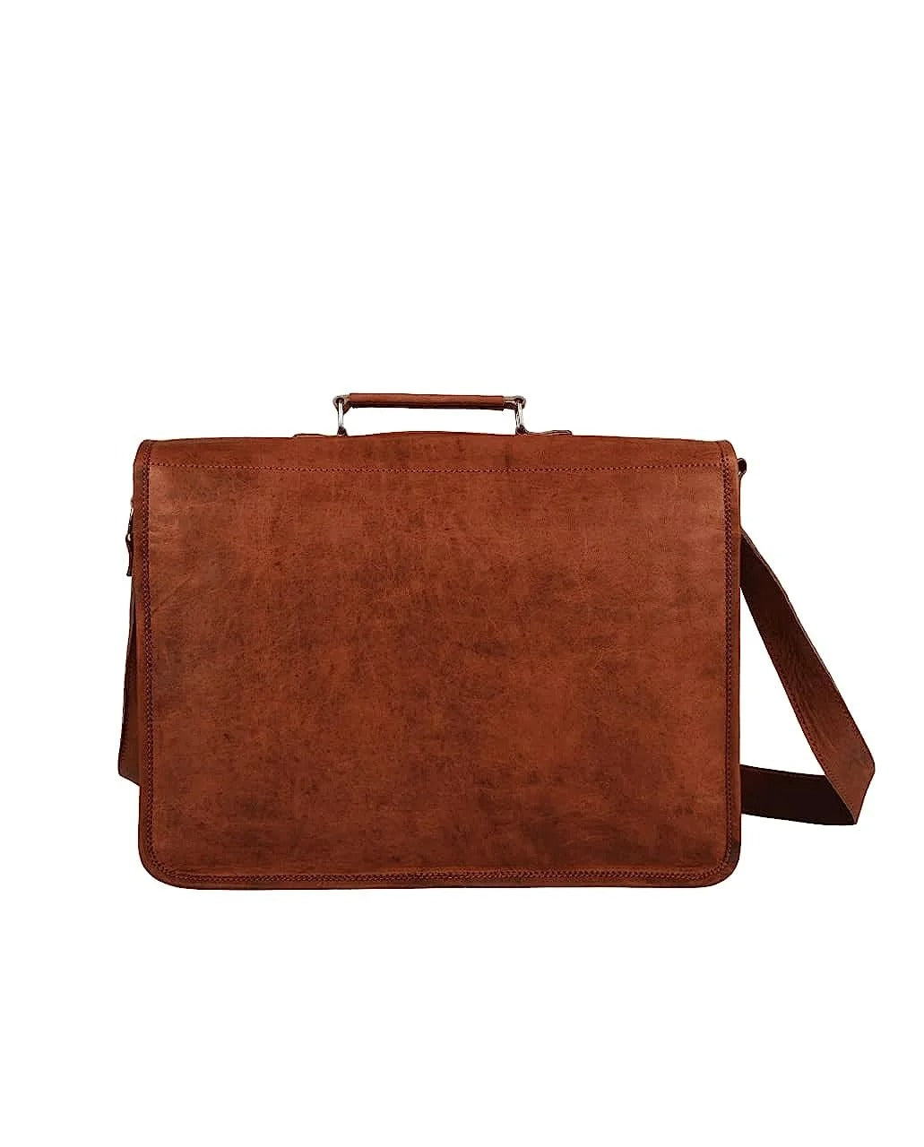 Craftshades – 10*13″ Expandable Handcrafted Vintage Goat Leather Bag | 100% Genuine Leather