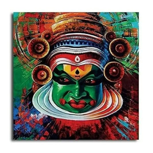 TULIP N TURTLE Kathakali Diy Acrylic Paint By Number Kit For Adults Kids Beginner Number Painting Kit Diy Canvas Painting By Number Wall Decoration Diy Painting Kit For Adults, Multicolor