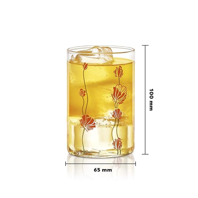 Borosil 295 Ml Set of 6 Piece Buds Vision Transparent Drinking Glass