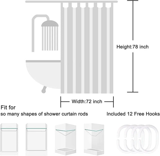 Homethreads  Embrace Luxury with Our 6-Feet Long Premium Peva Shower Curtain with 12 Hooks for a Lavish Bathroom Ambiance Stylish, Splendid, and Perfectly Sized Beige Colour