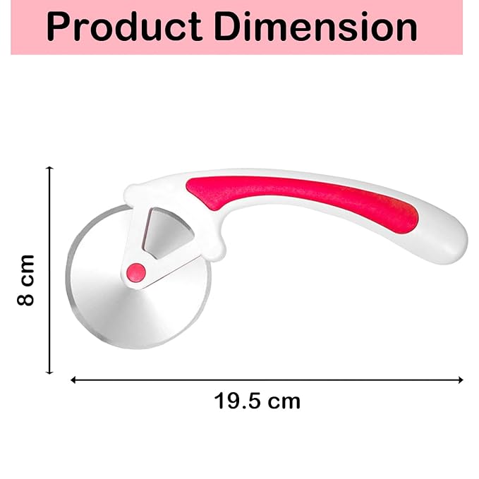 Signamio Premium Pizza Cutter Sandwich Paratha Chapati Roti Wheel Smooth Rotating Slicer Pink