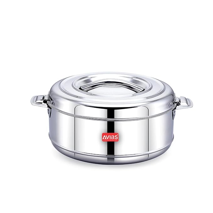 Avias Astra Double Wall Insulated Stainless Steel Casserole 2500ml Hot Box for Kitchen Hot Case with Steel Lid