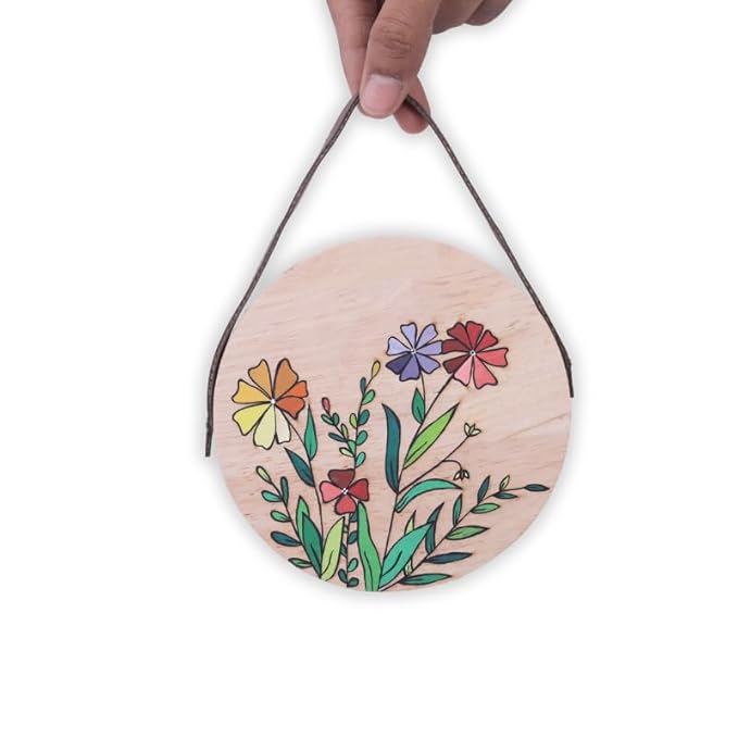 Hobby India Diy Natural Flower Pine-wood Nature Kits for Art & Crafts Painting Kit for Adults | Hanging Decorations