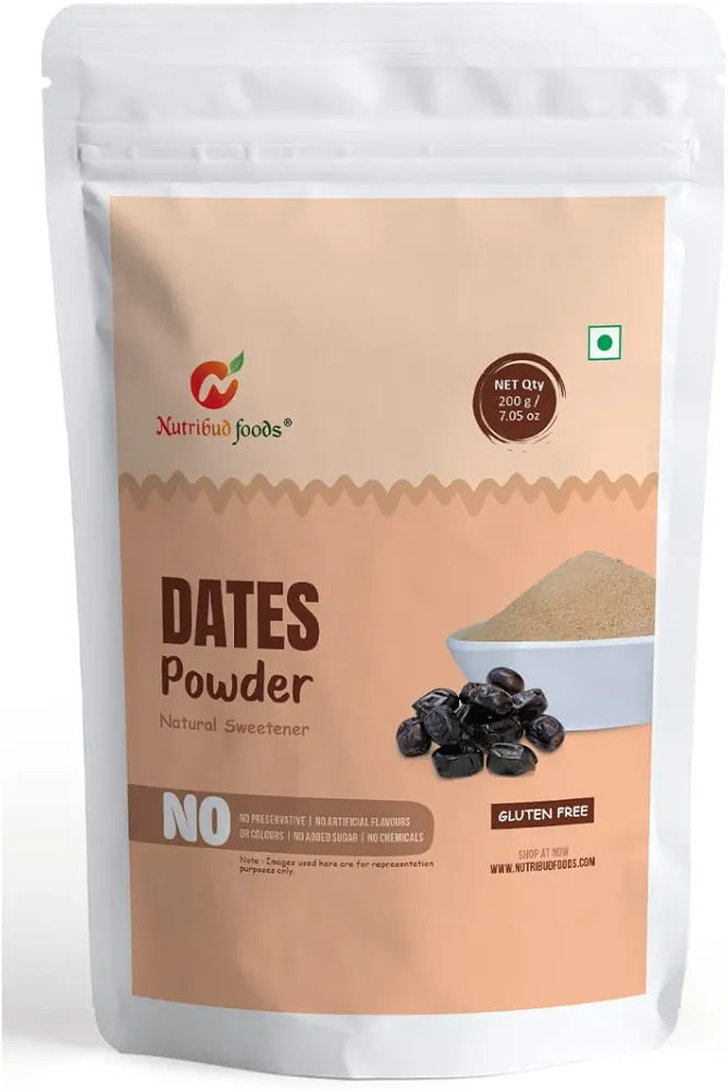 Nutribud Foods Dates Powder -- Natural Sweetener | Healthy Substitute For Refined Sugar | Khajoor/Khajur Powder For Kids & Adults | No Added Sugar | No Preservatives | No Artificial Additives