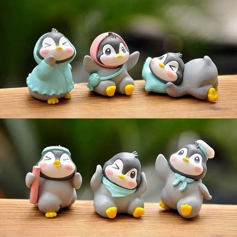 Satyam Kraft 1 Set Cute Penguin Miniature Figurines Showpiece