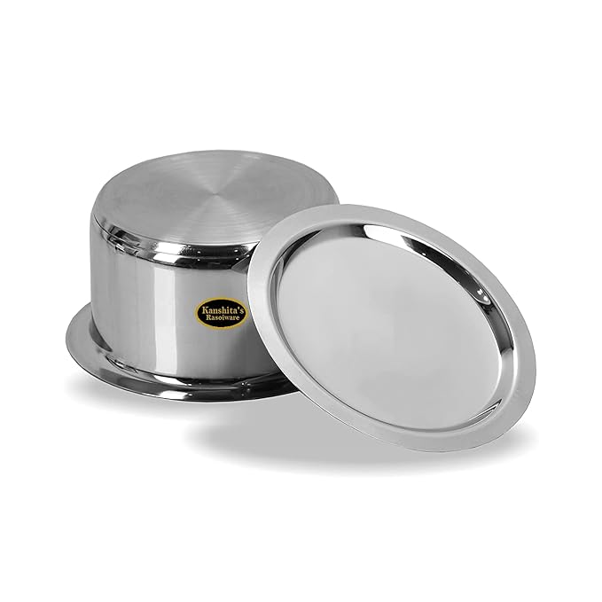 Kanshitas Rasoiware Heavy Gauge Stainless Steel Patila Tope with Lid 2 Ltr