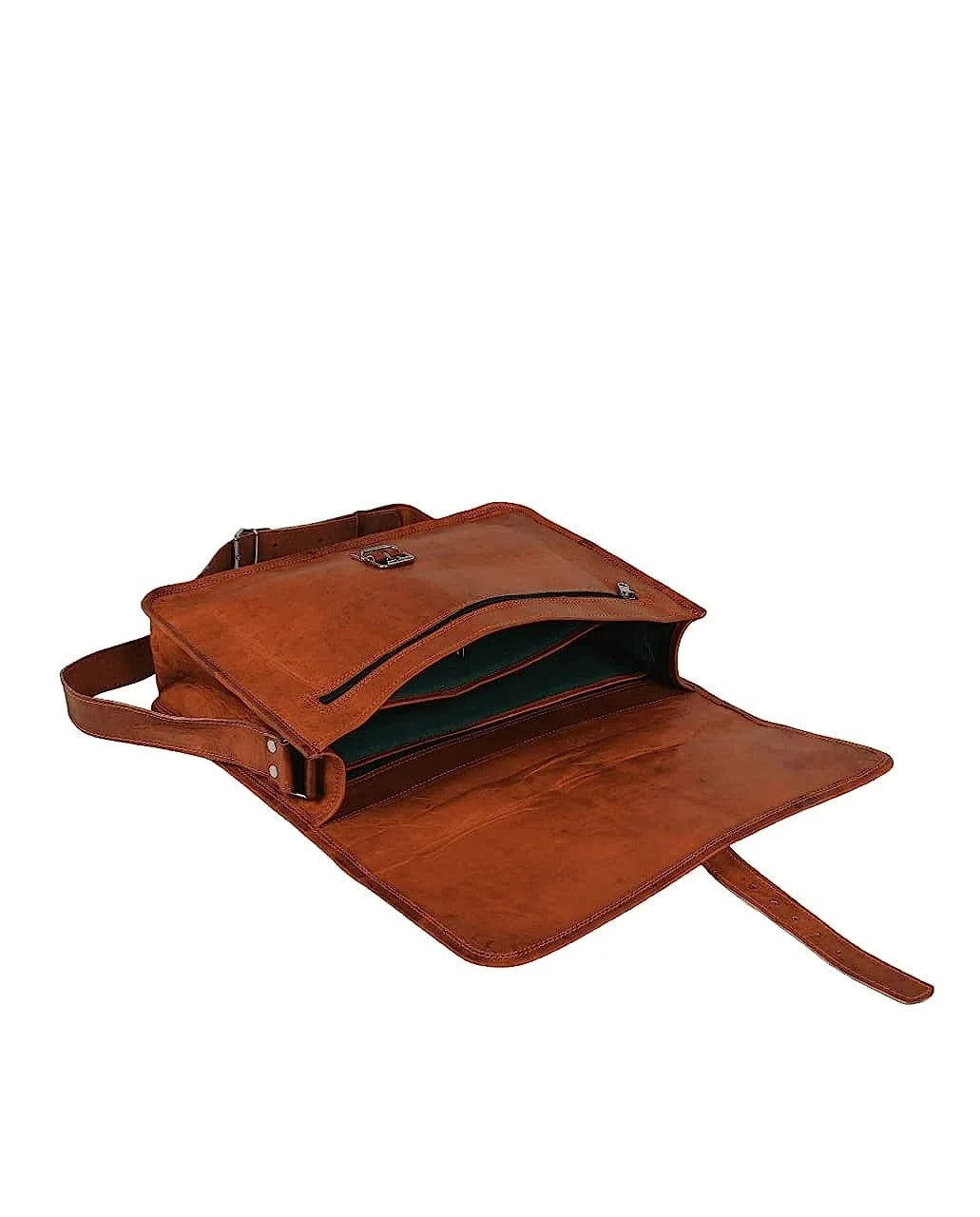Craftshades – 10*13″ Expandable Handcrafted Vintage Goat Leather Bag | 100% Genuine Leather